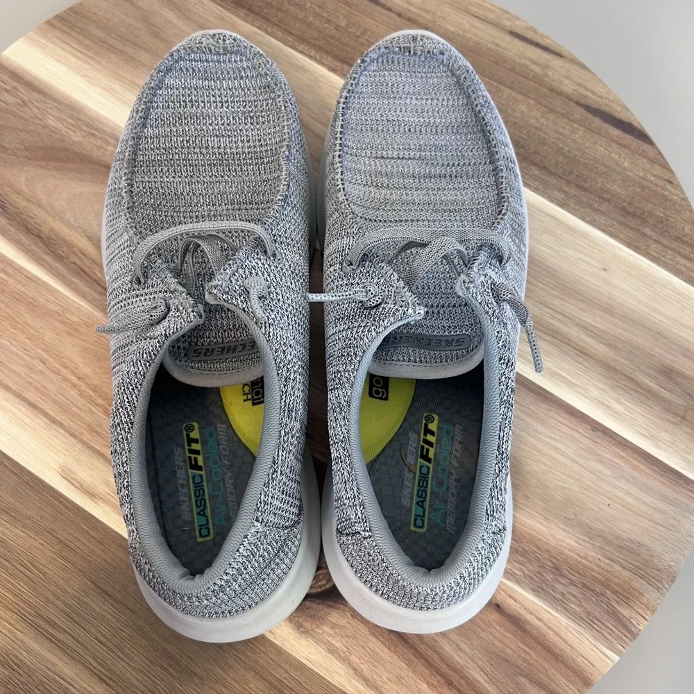 Skechers Melson Planon Shoes Mens 9 Gray Slip On Knit Slip On Comfort Casual